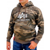 Alpha Industries Basic Hoody Camo pánska mikina olive camo Veľkosť: M, Farba: zelený a hnedý maskáč