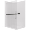 CERANO - Sprchová zástena Walk-in Crystal Ľ/P - 8 mm + polička/držiak na uteráky - bezvzperový systém - čierna matná, ryhované sklo - 120x200 cm