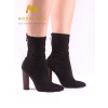 Elegantné čierne topánky so širokým podpätkom 6049-1 BLACK POŠKODENÉ, VEĽKOSŤ OBUV NOVÉ 36