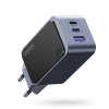 AppleMix UGREEN Nexode S 65W nabíjačka - 1x USB-A / 2x USB-C - GaN - čierna / sivá
