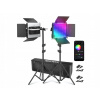 Študijný osvetľovací set 2x lampa Brána RGB 50W 3200-5600K + 2x statív