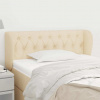 vidaXL Čelo postele so záhybmi krémový 103x23x78/88 cm látka - Krémová - 151392-3955