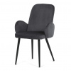 Autronic Židle jidelní, šedá látka, černá kovová noha DCL-X7129 GREY2