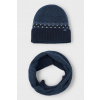 Detská čiapka a šál komín Mayoral 10069.5H.Mini.9BYA tmavomodrá 104