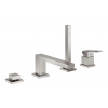 Grohe Eurocube Vaňová batéria na okraj vane, 4-otvorová inštalácia, supersteel 19897DC1-GR