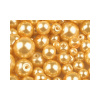 Sklenené voskové perly mix veľkostí Ø4-12mm - 50 g 74B zlatá svetlá