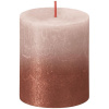Sviečka Bolsius Rustic, valcová, Vianoce, Sunset Misty Pink+ Amber, 80/68 mm