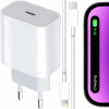 RÝCHLA NABÍJAČKA SIEŤOVÁ USB C 20W + KÁBEL 1M PRE IPHONE LIGHTNING PRO
