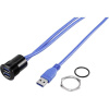 TRU COMPONENTS USB-22-BK USB Zabudovaná zásuvka 3.0 2x zásuvka USB 3.0 A až 2x zásuvka USB 3.0 A Množstvo: 1 ks; 92007P90