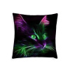XPOSE® Mikroplyšová obliečka na vankúš MAČKA - NEON (digitálna tlač) 40x40 cm, Mikroplyš