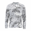 Tričko Simms SolarFlex Crew Prints Cloud Camo Grey Veľkosť M