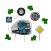 CUKROVÝ SET NÁKLADNÝ AUTOMOBIL TIR TOPPER CUKROVÉ DEKORÁCIE NA TORTU