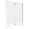 Mexen Mist sprchová zábrana 2-krídlová pravá 140 x 150 cm, priehľadná, zlatý kartáčovaný - 8A9-140-002-55-00-P