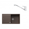 SET458 - Gránitový drez Blanco Zia XL 6 S káva + Kuchynská batéria Rosan King JA381001 chróm