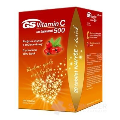 GS Vitamín C 500 so šípkami darček 2021 tbl 100+20 navyše (120 ks)