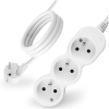 Sieťový predlžovací kábel s uzemnením napájacia lišta 3 zásuvky 5m biely šnúra Lendo Lumiled
