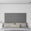 zahrada-XL Nástenné panely 12 ks sivé 60x15 cm umelá koža 1,08 m² 343984