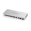 Zyxel XGS1010-12 12-portový gigabitový prepínač, 8x gigabitový RJ45, 2x 2,5GbE RJ45, 2x SFP+ XGS1010-12-ZZ0102F ZyXEL