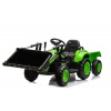mamido Detský elektrický traktor s radlicou a prívesom zelený