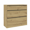 Casarredo Komoda široká 3S BURELA dub artisan/antracit