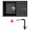 Granitový drez Sinks AMANDA 780 Metalblack +drezová batéria MIX 3 P GR