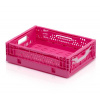 TBA Plastové obaly s.r.o. Skladacia prepravka dierovaná 400x300x120 mm, ružová