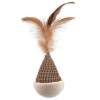 Hračka Magic Cat Natural Fun kužel s pírky karton/plyš bílá 6 cm