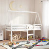 vidaXL Strecha na detskú posteľ biela 199x95,5x88 cm borovicový masív 846953