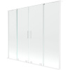 Mexen Velar L Duo skladací dvojdverový vaňový paravan 200 x 150 cm, transparentný, biely - 896-200-003-02-20