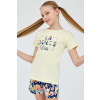 Cornette Dievčenské pyžamo Dolce Vita - bavlna Žltá 158-164