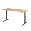 Výškovo nastaviteľný písací stôl, elektrický, pamäťový spínač, C-noha, 1800 x 800 mm, dub/grafit