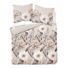 Posteľná Bielizeň 140x200 s tieňovanými kvetmi v béžových odtieňoch Home Satin