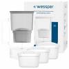 Filtračná kanvica Wessper D2 Borosilicate 3 l strieborná/sivá