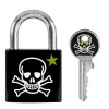 Master Lock Visací zámek z pevného hliníku 3430EURDSKULL - 30mm