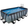 Bazén s filtráciou Stone pool Exit Toys oceľová konštrukcia 400*200*122 cm šedý od 6 rokov