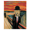 Diamantové maľovanie - VÝKRIK A KLOBÚK - INŠPIRÁCIA E. MUNCH Rámovanie: vypnuté plátno na rám, Rozmer: 40x50 cm