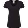 Fruit of the Loom Tričko Lady-Fit Iconic 150 V-Neck T s výstřihem do V, krátký rukáv, dámské COT16144400201-black S Černá