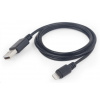 GEMBIRD USB 2.0 Lightning (IP5 a vyšší) nabíjecí a synchronizační kabel, 2m, černý CC-USB2-AMLM-2M