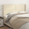 vidaXL Čelo postele so záhybmi krémový 163x16x118/128 cm umelá koža - Krémová - 114524-272322