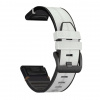 eses Silikónový remienok s pravou kožou pre Garmin EasyFit/QuickFit 26 mm Farba: biela