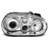 TUNING-TEC Headlights Angel Eyes Chrome Fits Vw Golf 4 09.97-09.03