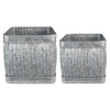 Clayre & Eef 2ks plechové zinkové antik obaly na kvetináče - 31*31*28 / 25*25*23 cm - Clayre & Eef