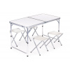 Kempingová stolová súprava - skladací stôl so 4 stoličkami MultiGarden White
