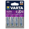 Batéria, AA, tužková, 4 ks, lítiové, VARTA Ultra Lithium