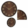 NÁSTENNÉ HODINY OKRÚHLE HNEDÉ ZLATÉ RUČIČKY Ø 38 cm NA BATÉRIE