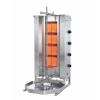 POTIS Plynový gril na kebab/gyros, 4 vykurovacie polia, záťaž 70 kg, 14 kW, dolný pohon, 550x510x1030 mm, nádoba na tuk 550x550 mm | POTIS, MU GD4/zemný plyn