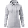 Malfini Trendy Zipper Dámska mikina 411 svetlo šedý melír XS