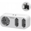 TESSAN Cestovný adaptér 3x zásuvka 2x USB konektor UK