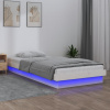 zahrada-XL Posteľný rám s LED biely 90x190 cm jednolôžko masívne drevo 820003