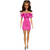 Mattel Barbie Fashionistas s růžovými volánovými šaty